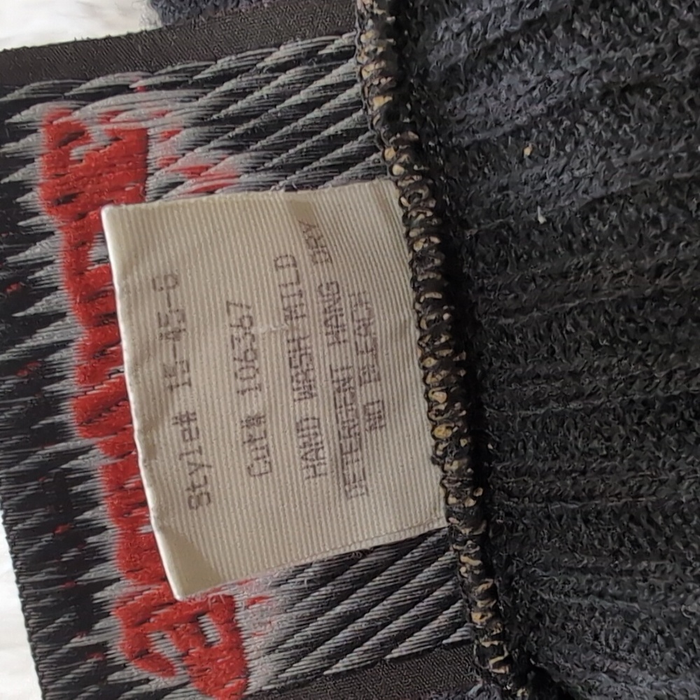 90s Lip Service Black Leather Flame Patch Knit Sweater - Picture 8 of 11